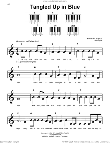 Tangled Up In Blue, (beginner)