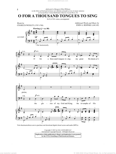 O For A Thousand Tongues To Sing