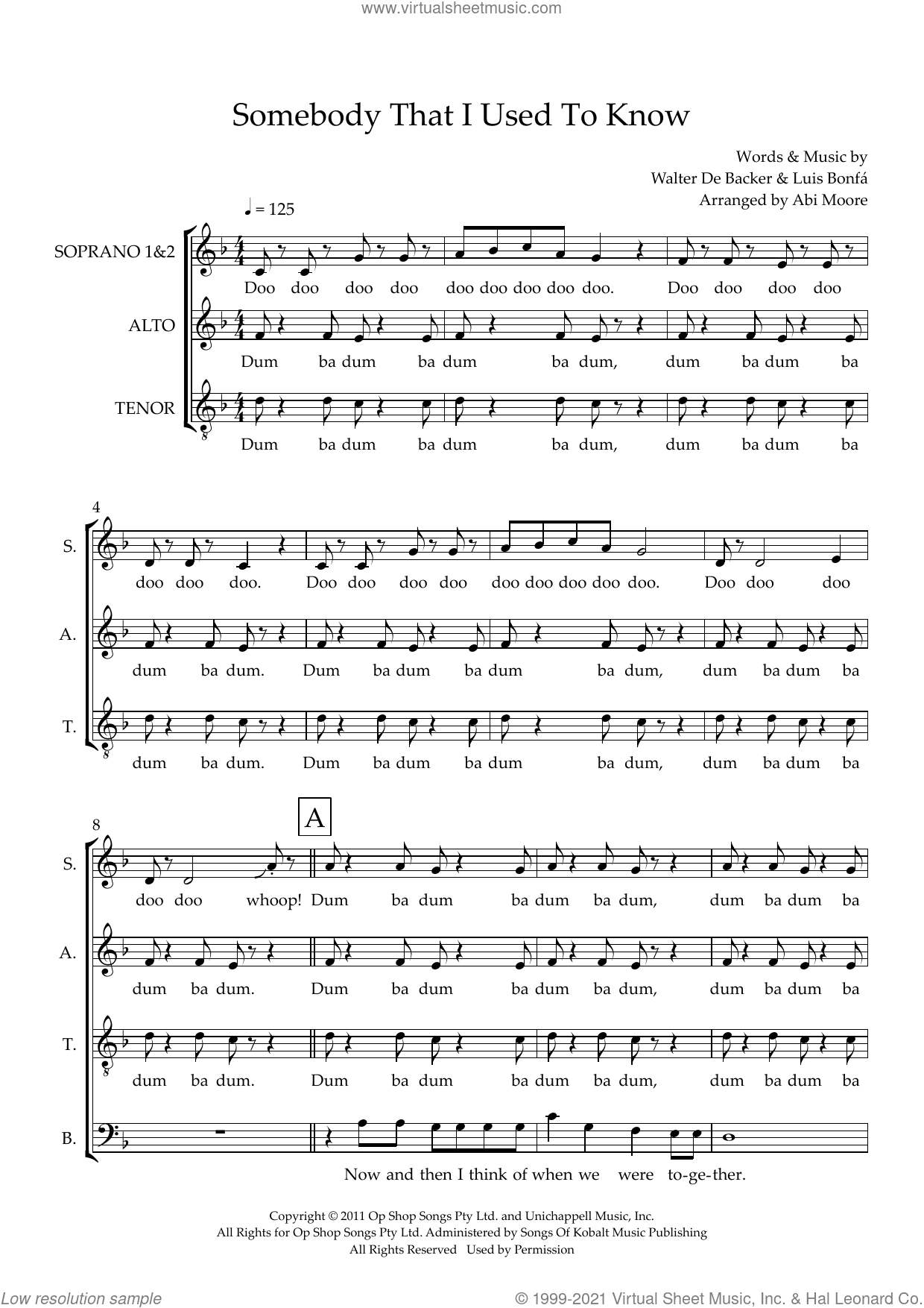 Somebody That I Used To Know (feat. Kimbra) (arr. Abi Moore)