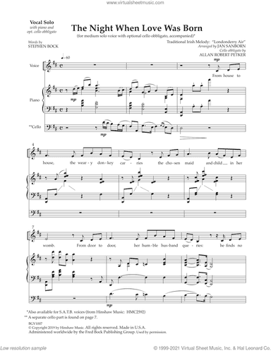 The Night That Love Was Born (with optional cello obbligato)