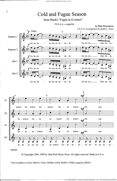 Cold and Fugue Season (arr. Ellen Foncannon)