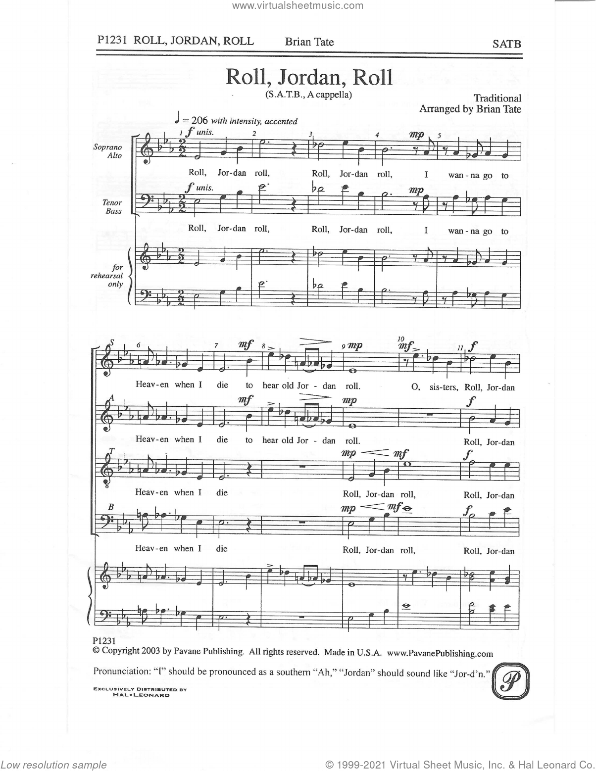 Roll, Jordan, Roll (arr. Brian Tate)