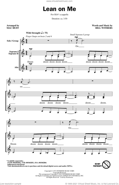 Lean On Me (arr. Mac Huff)