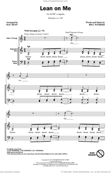 Lean On Me (arr. Mac Huff)