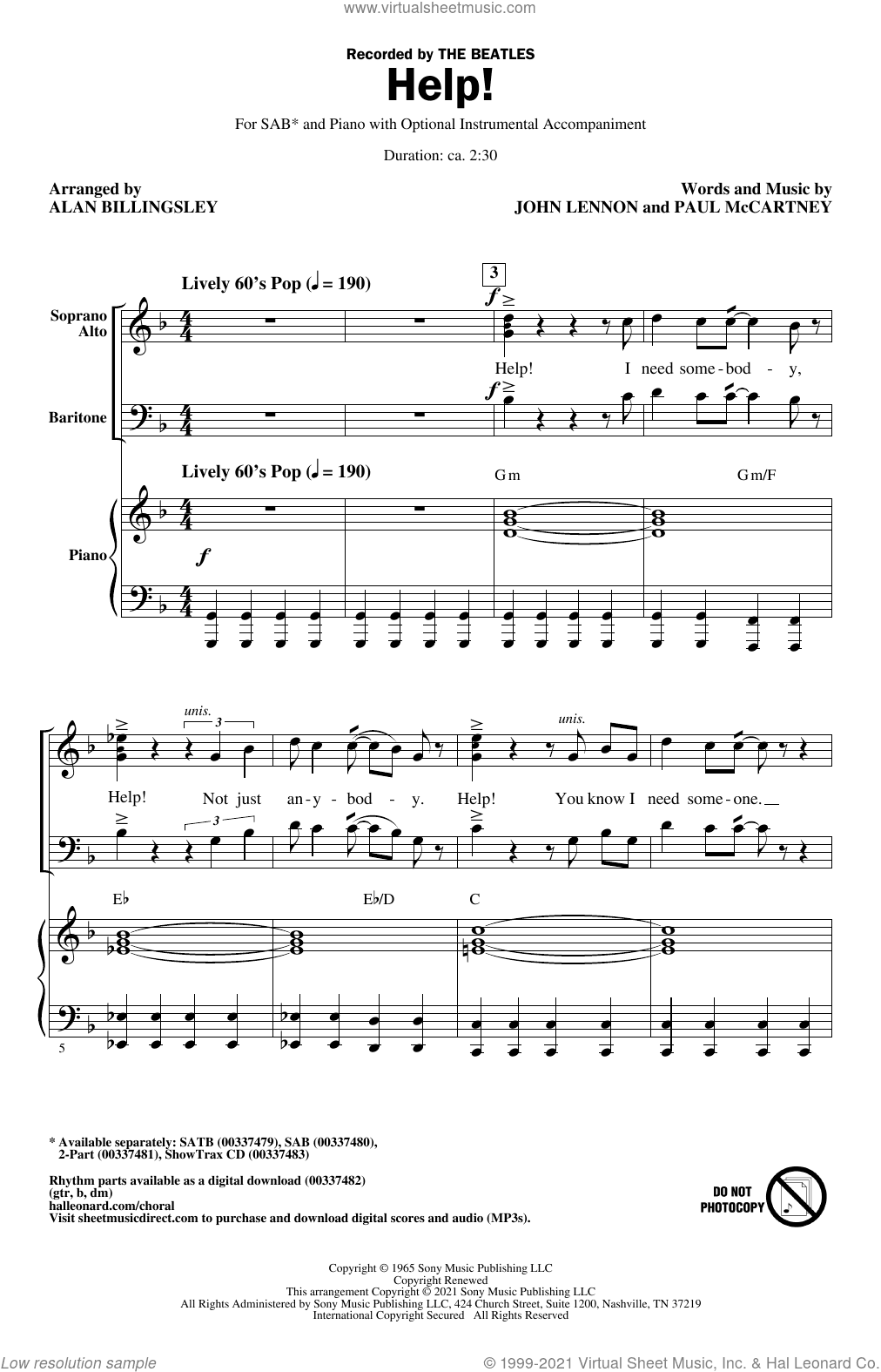 Help! (arr. Alan Billingsley)