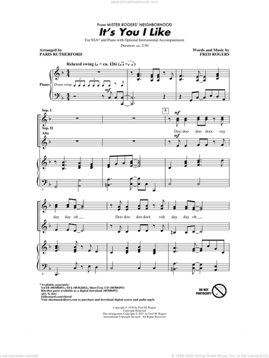 It's You I Like (from Mister Rogers' Neighborhood) (arr. Paris Rutherford)