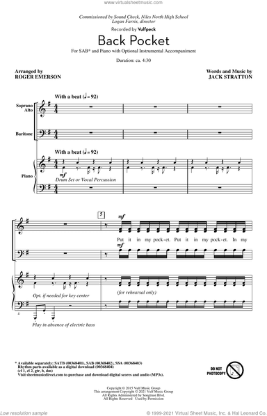 Back Pocket (arr. Roger Emerson)