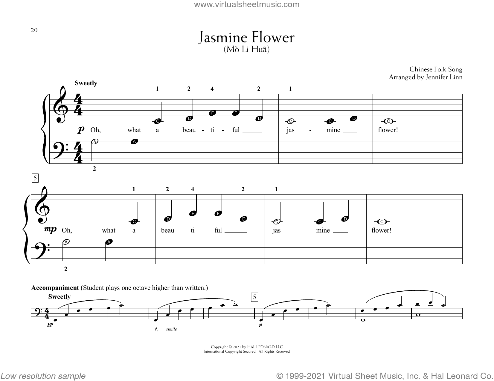Jasmine Flower (M&#242; Li Hu&#227;) (arr. Jennifer Linn)