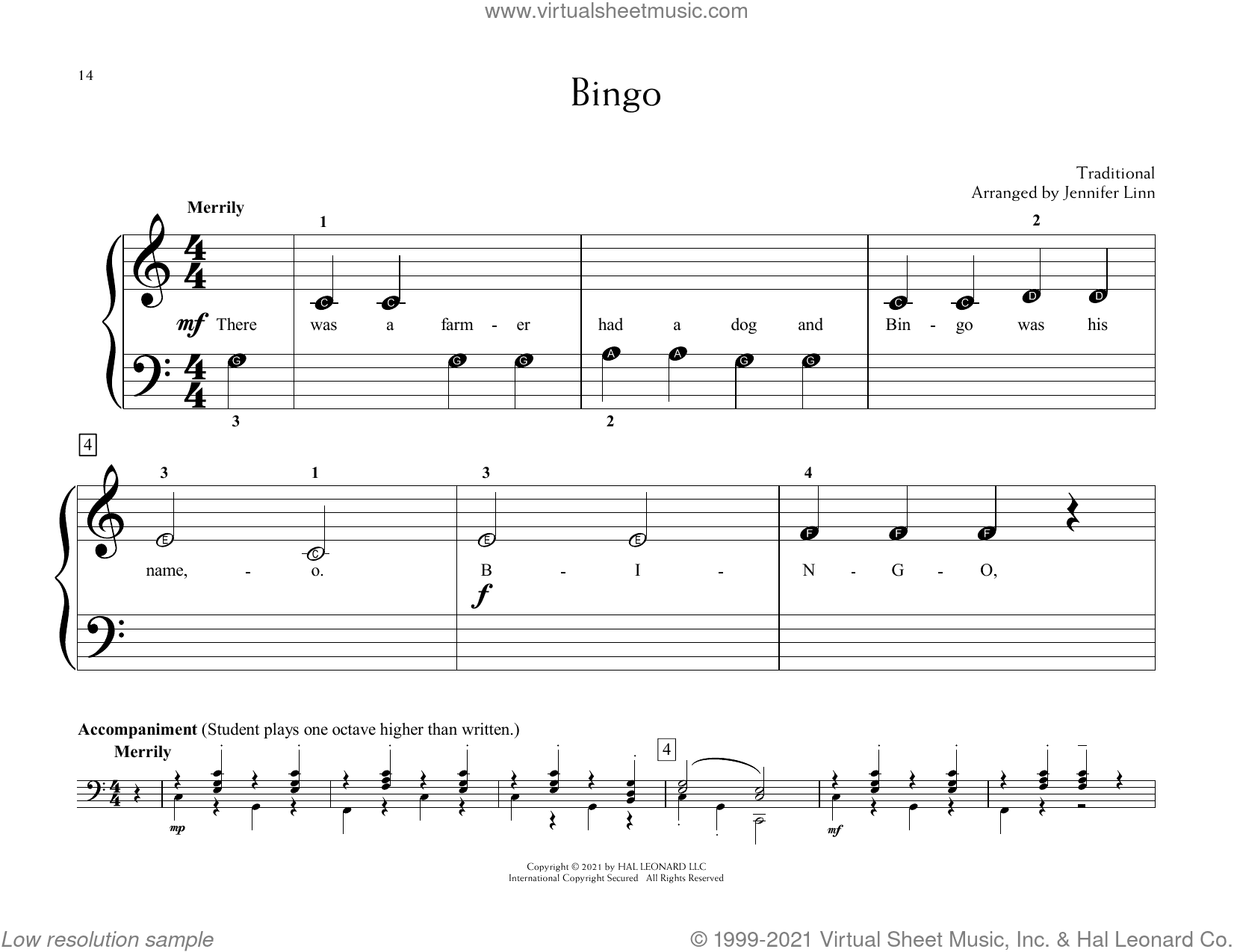 Bingo (arr. Jennifer Linn)