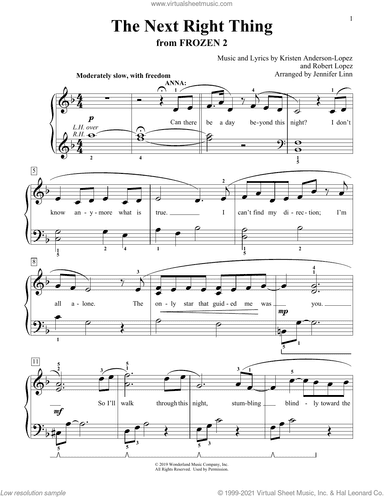 The Next Right Thing (from Disney's Frozen 2) (arr. Jennifer Linn)
