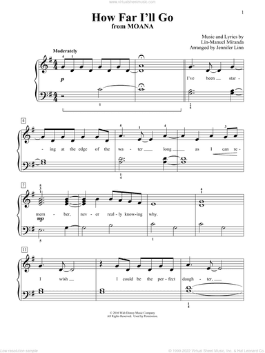 How Far I'll Go (from Moana) (arr. Jennifer Linn)