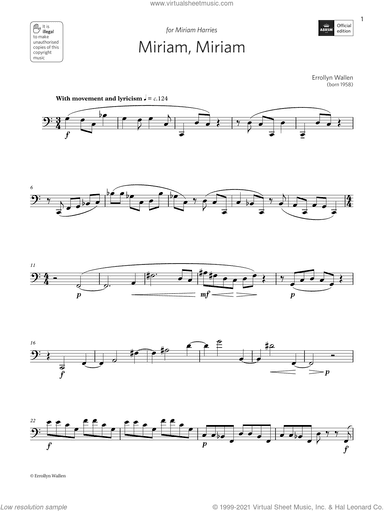 Miriam, Miriam (Grade 6 List B10 from the ABRSM Bassoon syllabus from 2022)