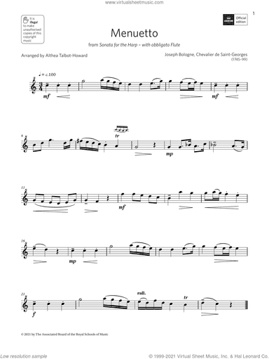 Menuetto from Sonata for the Harp (Grade 2 A6 from the ABRSM Descant Recorder syllabus from 2022)