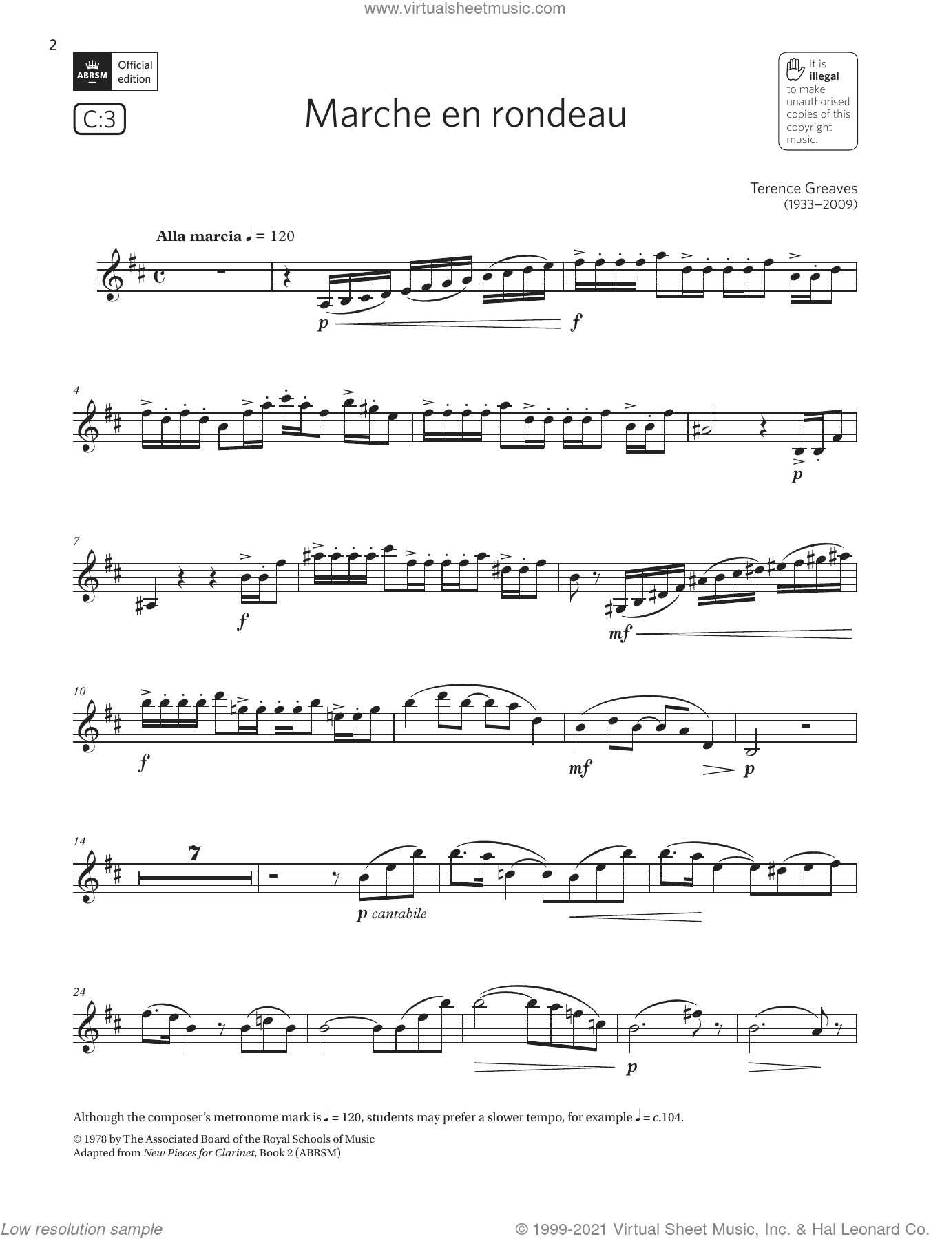 Marche en rondeau (Grade 6 List C3 from the ABRSM Clarinet syllabus from 2022)