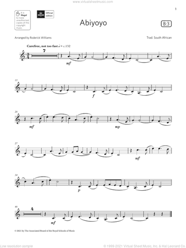 Abiyoyo  (Grade 2 List B3 from the ABRSM Clarinet syllabus from 2022)
