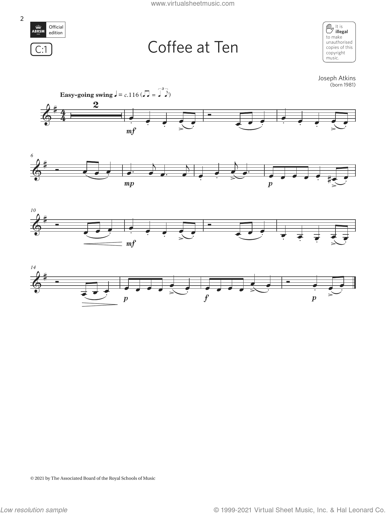Coffee at Ten (Grade 1 List C1 from the ABRSM Clarinet syllabus from 2022)