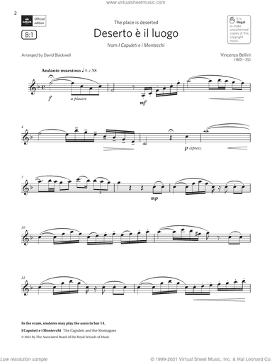 Deserto e il luogo (Grade 5 List B1 from the ABRSM Clarinet syllabus from 2022)