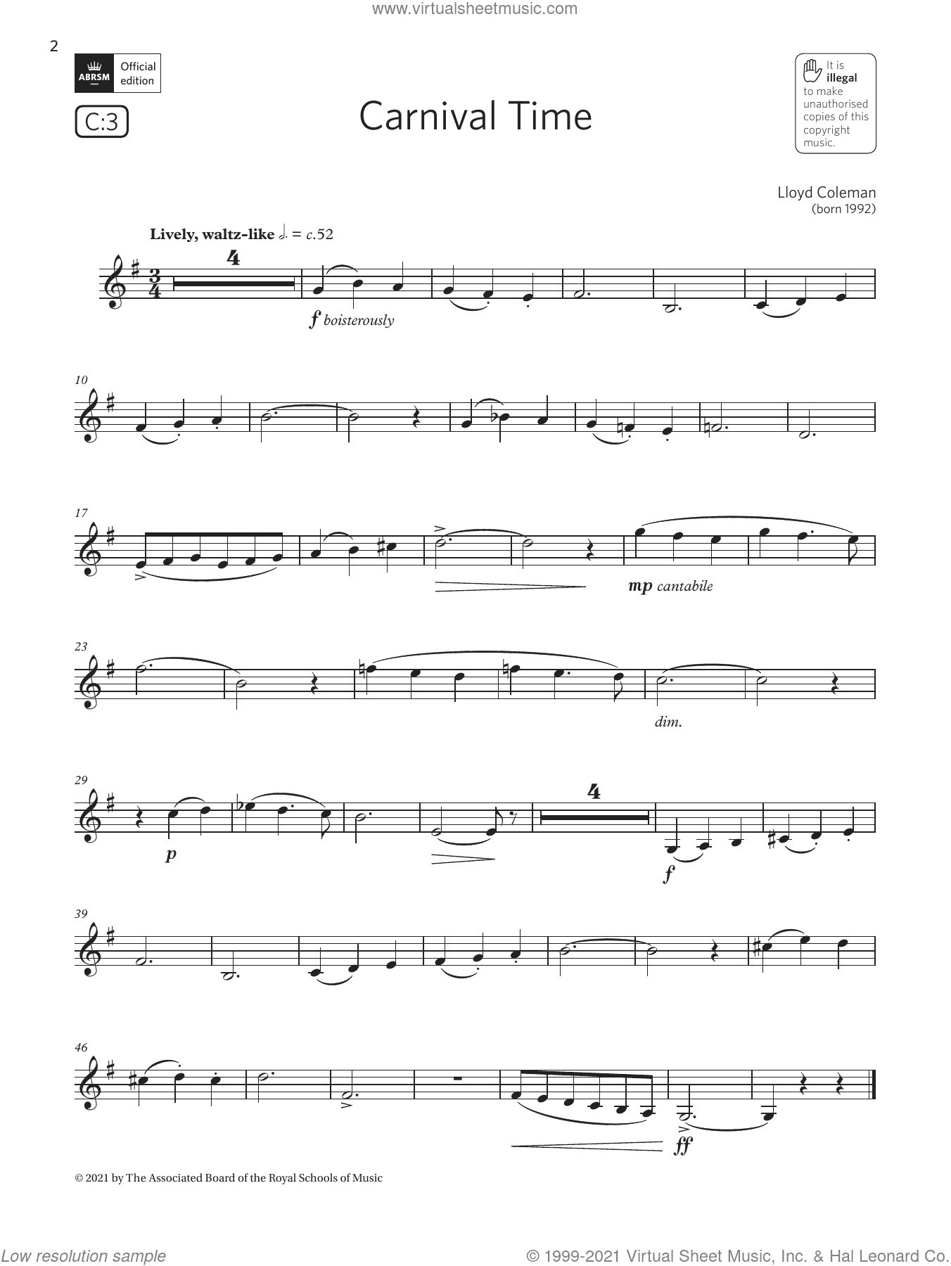 Carnival Time (Grade 2 List C3 from the ABRSM Clarinet syllabus from 2022)