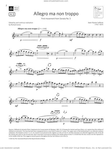 Allegro ma non troppo (from Sonata No5)(Grade 6 List A3 from the ABRSM Clarinet syllabus from 2022)