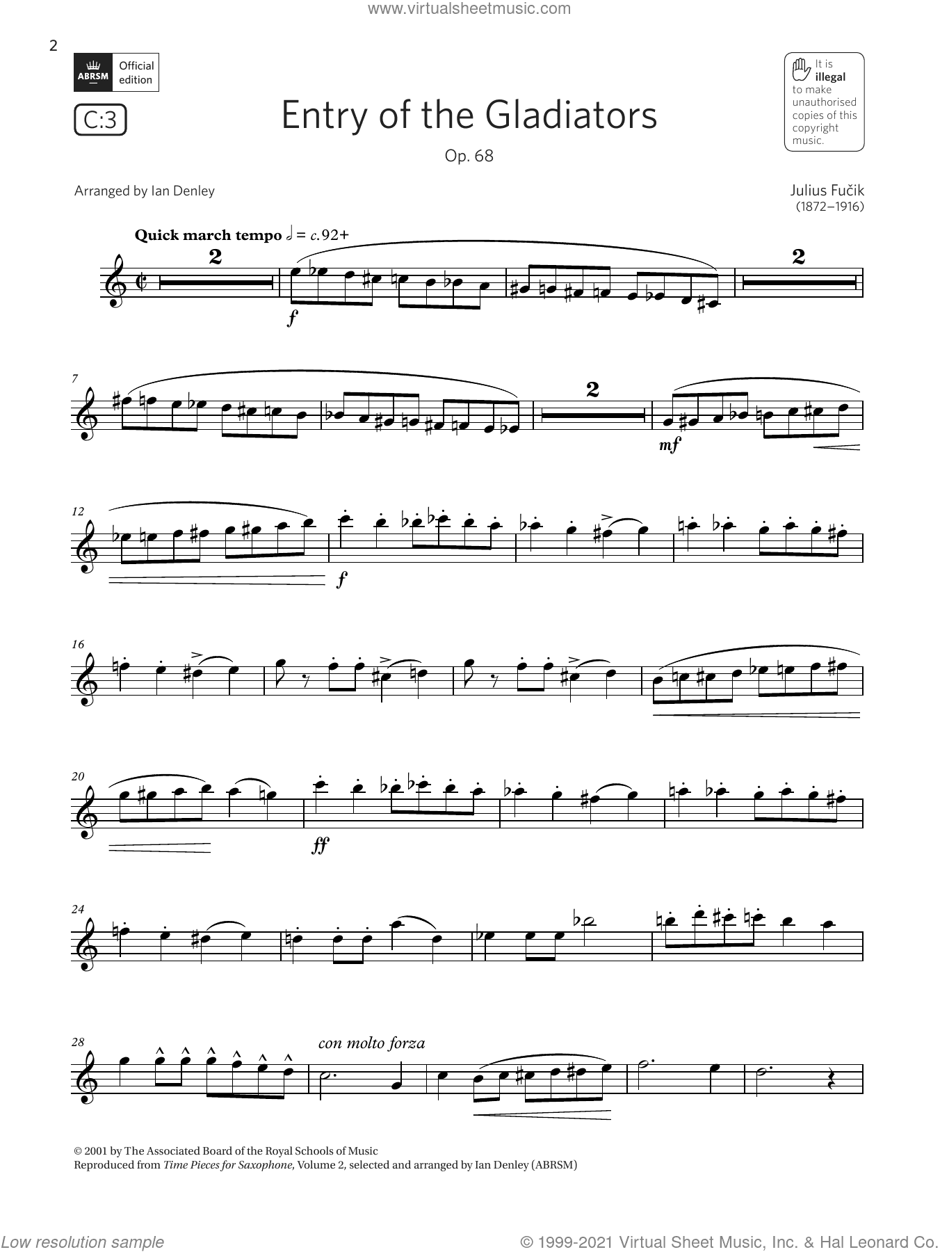 Entry of the Gladiators, Op. 68  (Grade 4 List C3 from the ABRSM Saxophone syllabus from 2022)