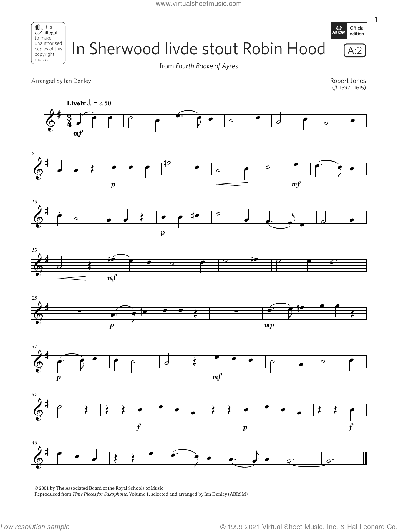 In Sherwood livde stout Robin Hood (Grade 2 List A2 from the ABRSM Saxophone syllabus from 2022)