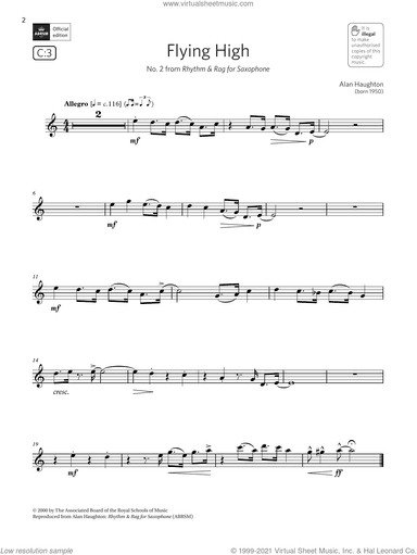 Flying High (No. 2 from Rhythm and Rag) (Grade 2 List C3 from the ABRSM Saxophone syllabus from 2022)