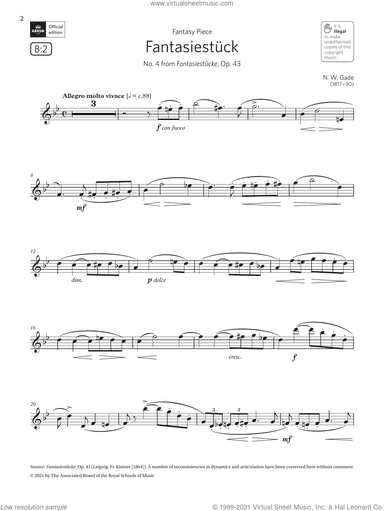 Fantasiestuck (No. 4 from Fantasiestucke) (Grade 6 List B2 ABRSM Clarinet syllabus from 2022)