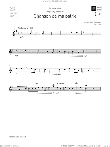 Chanson de ma patrie (Grade 1 List B1 from the ABRSM Saxophone syllabus from 2022)