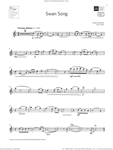 Swan Song (Grade 3 List B1 from the ABRSM Saxophone syllabus from 2022)