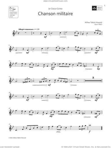 Chanson Militaire (Grade 3 List A8 from the ABRSM Oboe syllabus from 2022)