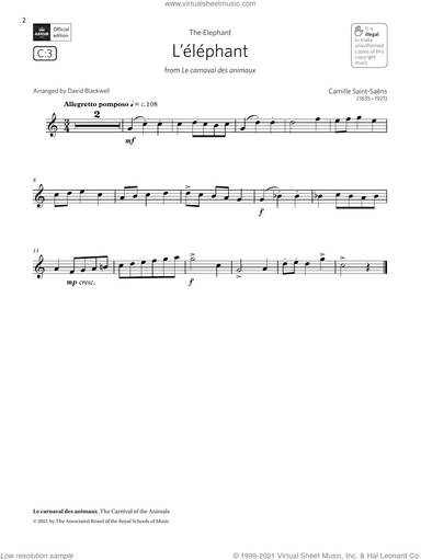 L'elephant (from Le carnaval des animaux) (Grade 1 C3 from the ABRSM Saxophone syllabus from 2022)