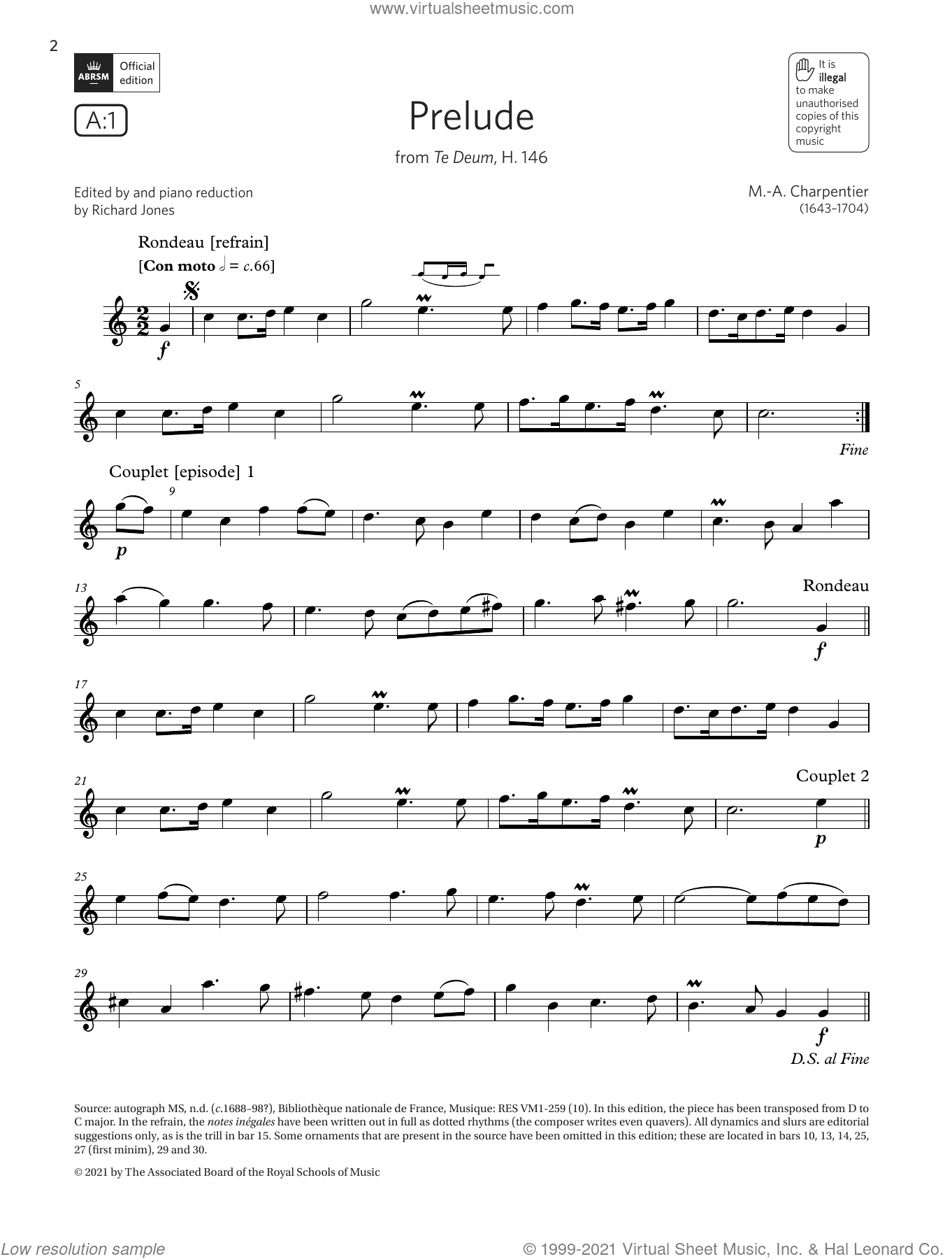 Prelude (from Te Deum, H. 146) (Grade 3 List A1 from the ABRSM Flute syllabus from 2022)