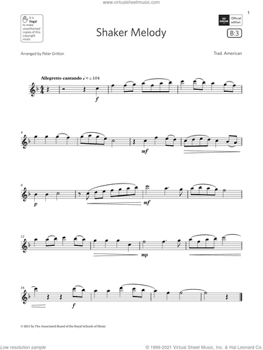 Shaker Melody  (Grade 2 List B3 from the ABRSM Flute syllabus from 2022)