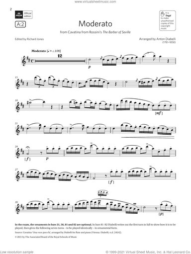 Moderato (from Rossini's The Barber of Seville)(Grade 7 A2 from the ABRSM Flute syllabus from 2022)