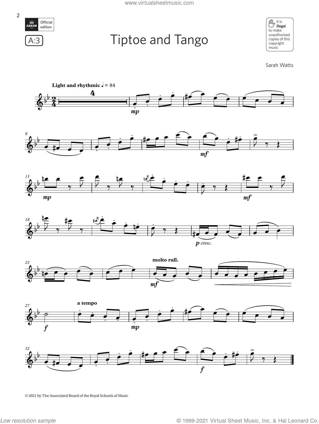 Tiptoe and Tango (Grade 3 List A3 from the ABRSM Flute syllabus from 2022)