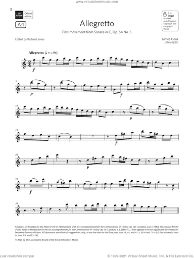 Allegretto (from Sonata in C, Op.54 No.5) (Grade 4 List A1 from the ABRSM Flute syllabus from 2022)