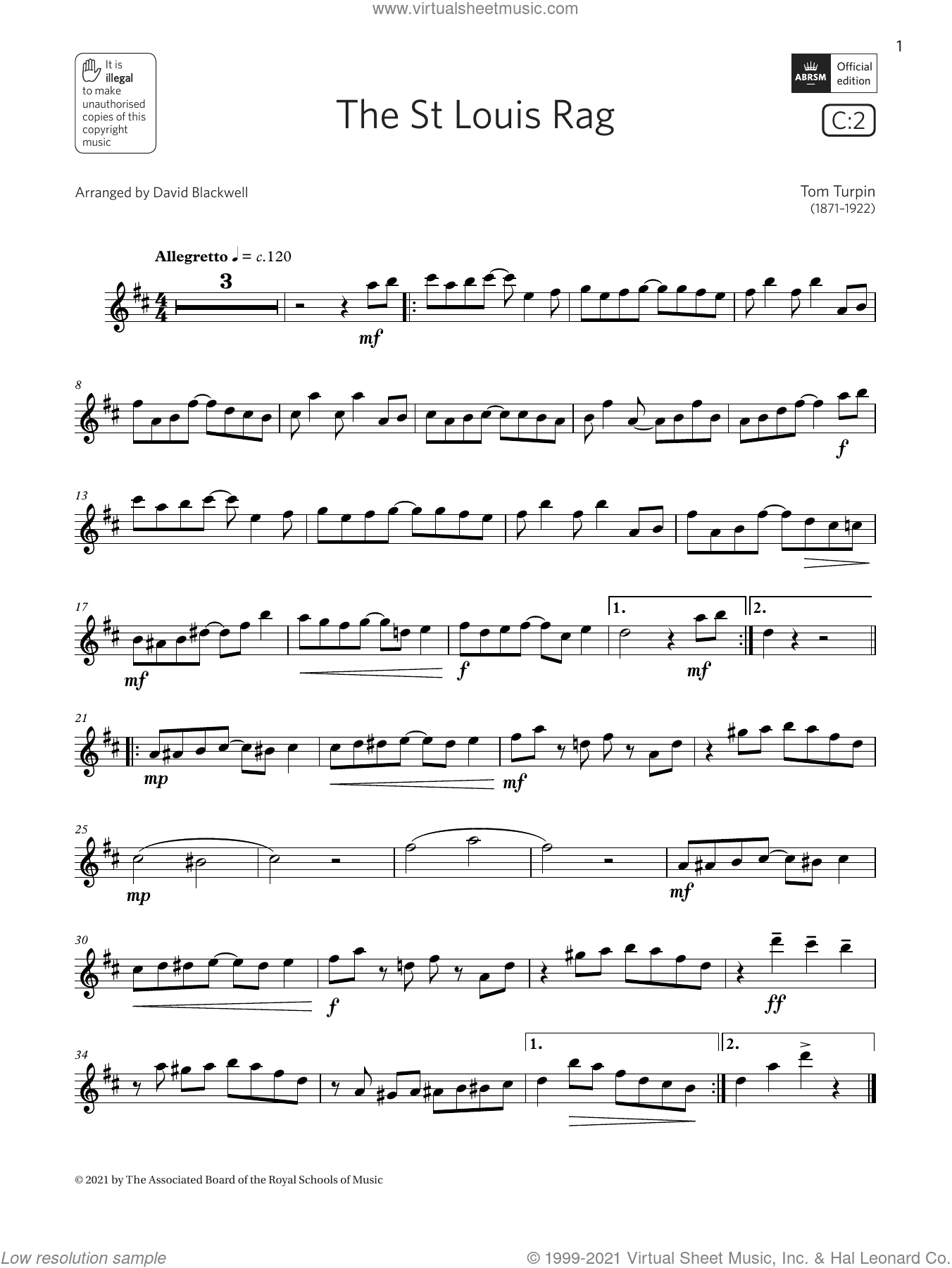 The St Louis Rag  (Grade 3 List C2 from the ABRSM Flute syllabus from 2022)
