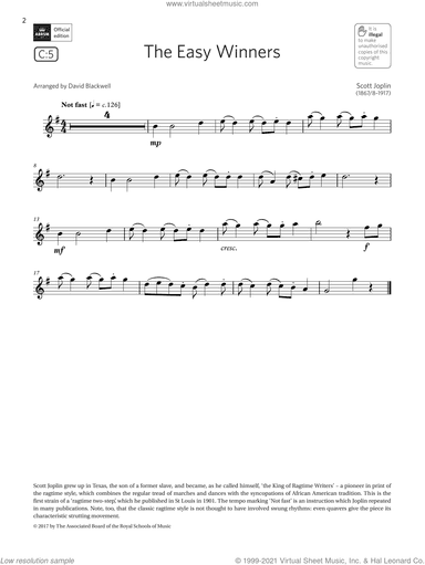 The Easy Winners  (Grade 1 List C5 from the ABRSM Flute syllabus from 2022)