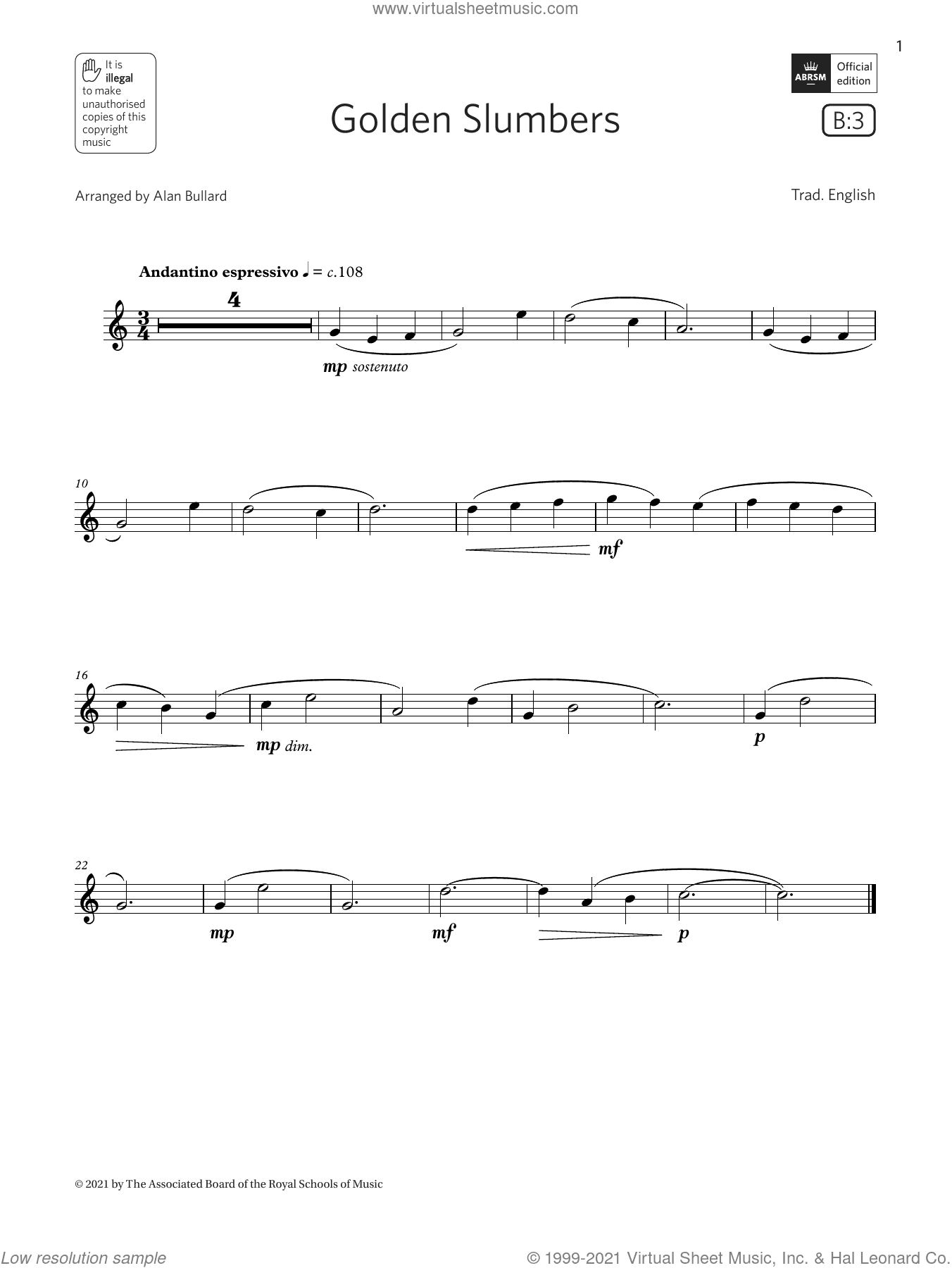 Golden Slumbers  (Grade 1 List B3 from the ABRSM Flute syllabus from 2022)