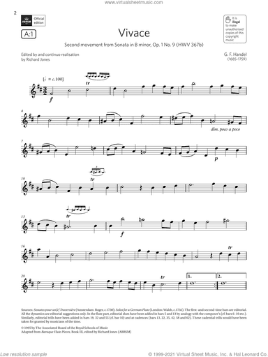 Vivace (from Sonata in B minor, Op.1 No.9)(Grade 5 List A1 from the ABRSM Flute syllabus from 2022)