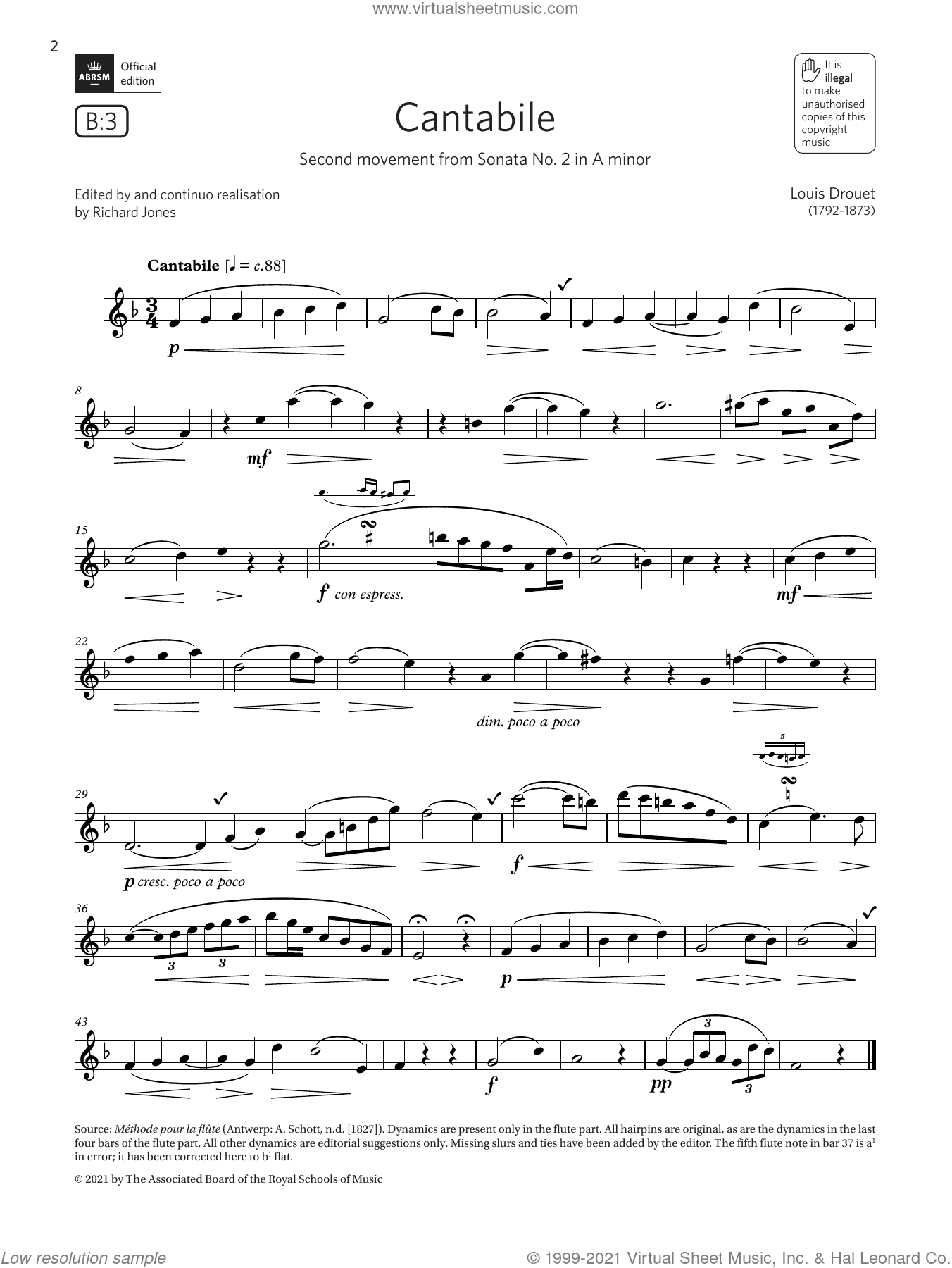 Cantabile (from Sonata No. 2 in A minor) (Grade 4 List B3 from the ABRSM Flute syllabus from 2022)
