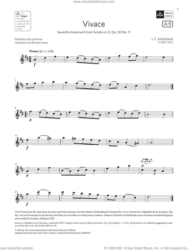 Vivace (from Sonata in D, Op. 30 No. 11) (Grade 2 List A9 from the ABRSM Flute syllabus from 2022)
