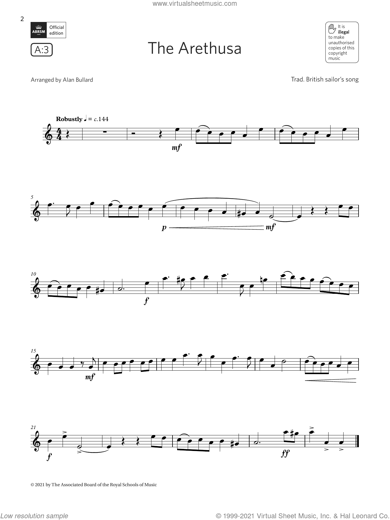 The Arethusa  (Grade 2 List A3 from the ABRSM Flute syllabus from 2022)