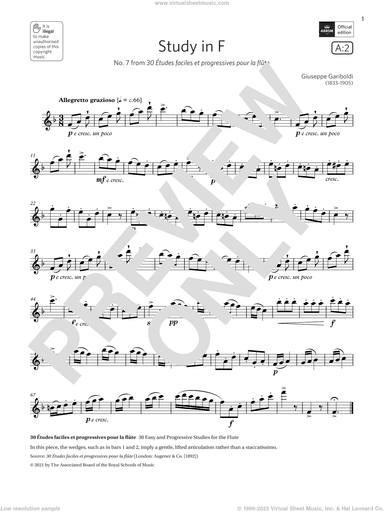 Study in F (Grade 3 List A2 from the ABRSM Flute syllabus from 2022)