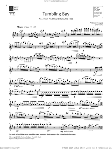 Tumbling Bay (from West Oxford Walks) (Grade 7 List C2 from the ABRSM Flute syllabus from 2022)