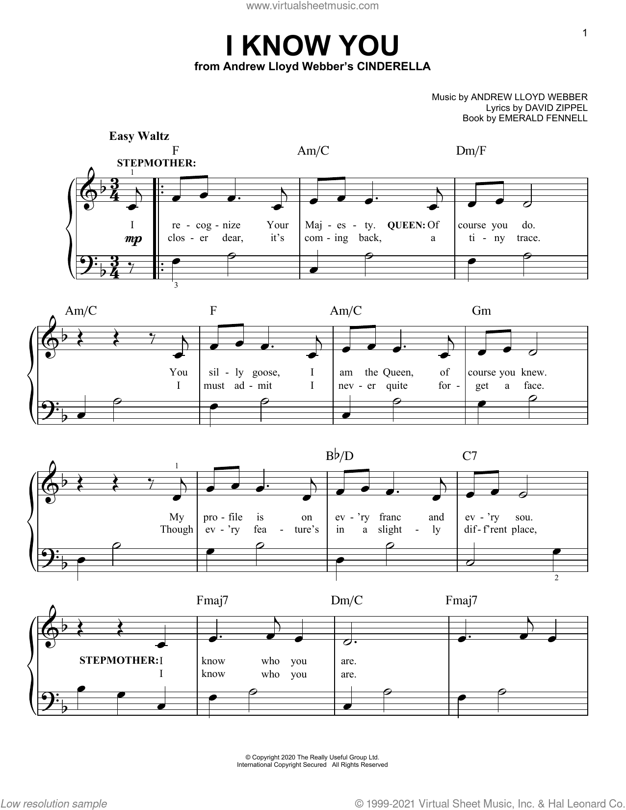 I Know You (from Andrew Lloyd Webber's Cinderella)