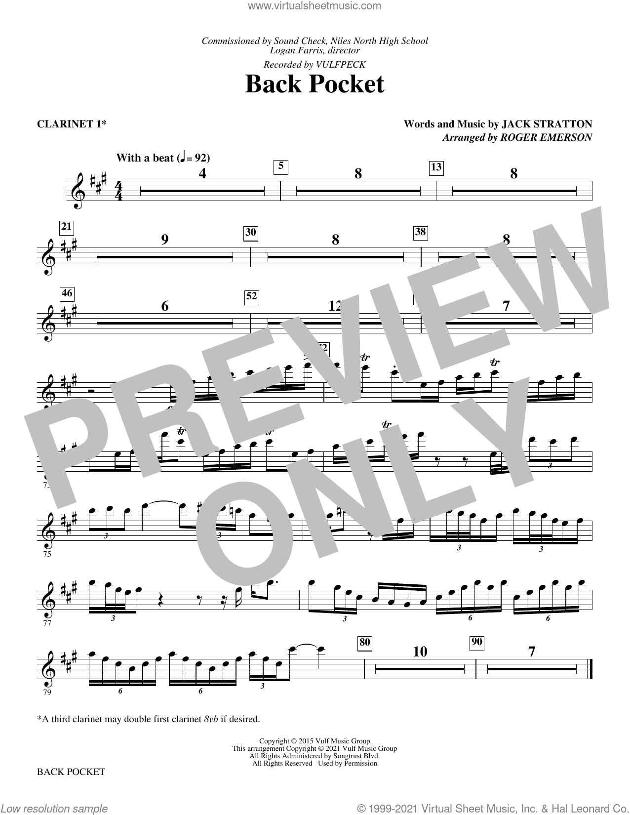 Back Pocket (arr. Roger Emerson) (complete set of parts)