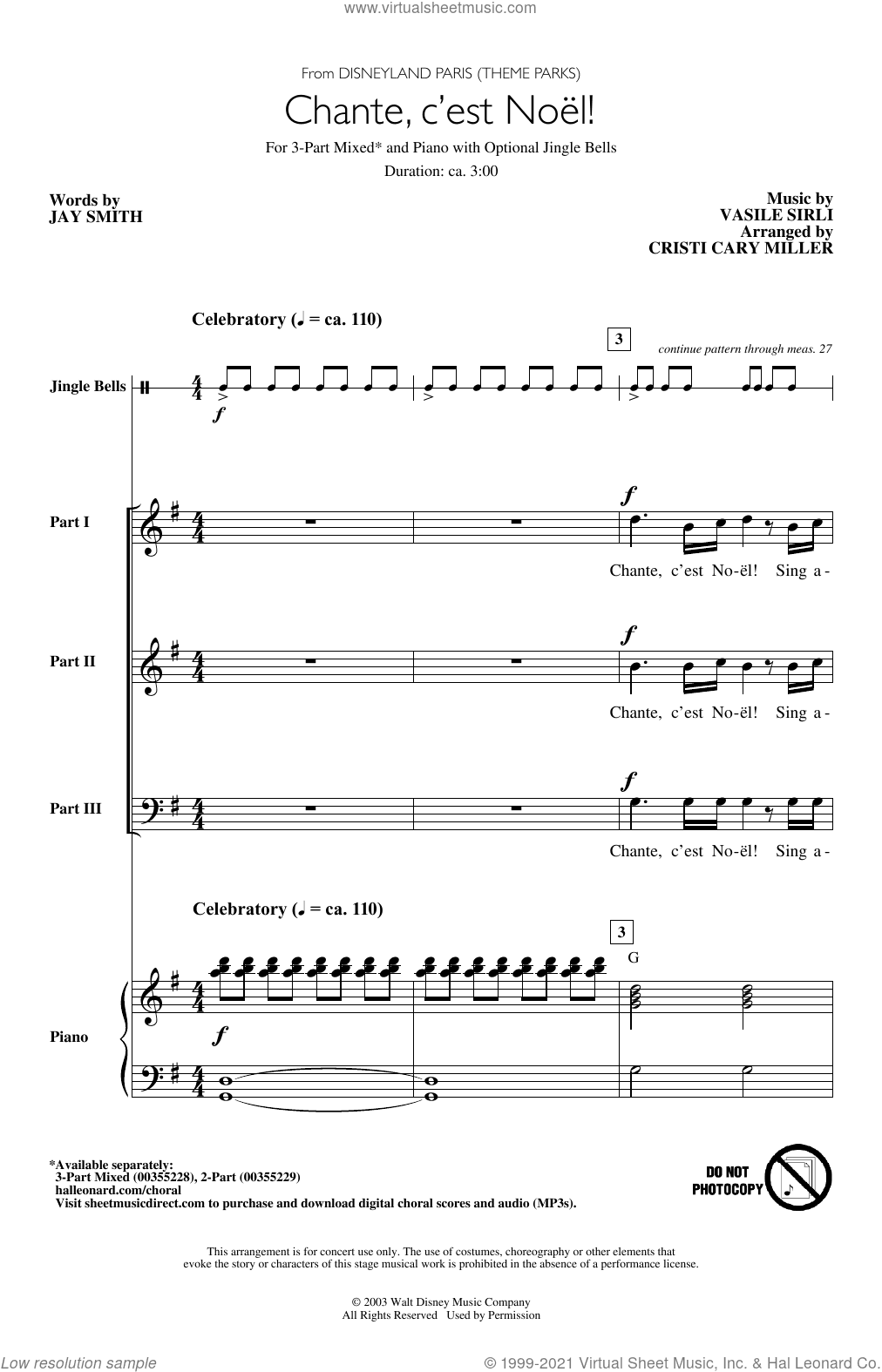 Chante, C'est Noel! (from Disneyland Paris - Theme Parks) (arr. Cristi Cary Miller)