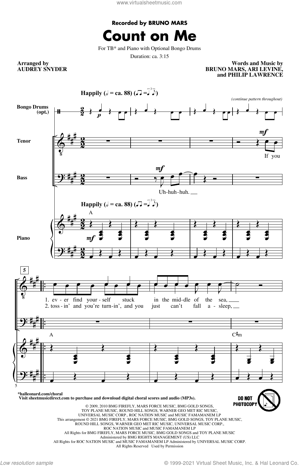 Count On Me (arr. Audrey Snyder)