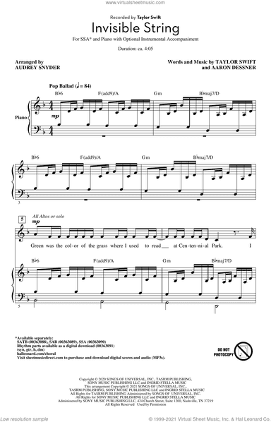 invisible string (arr. Audrey Snyder)